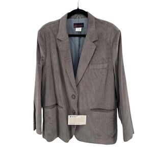Vintage NWT Men's 3-Button Gray Corduroy Blazer- Size 44  (Large)